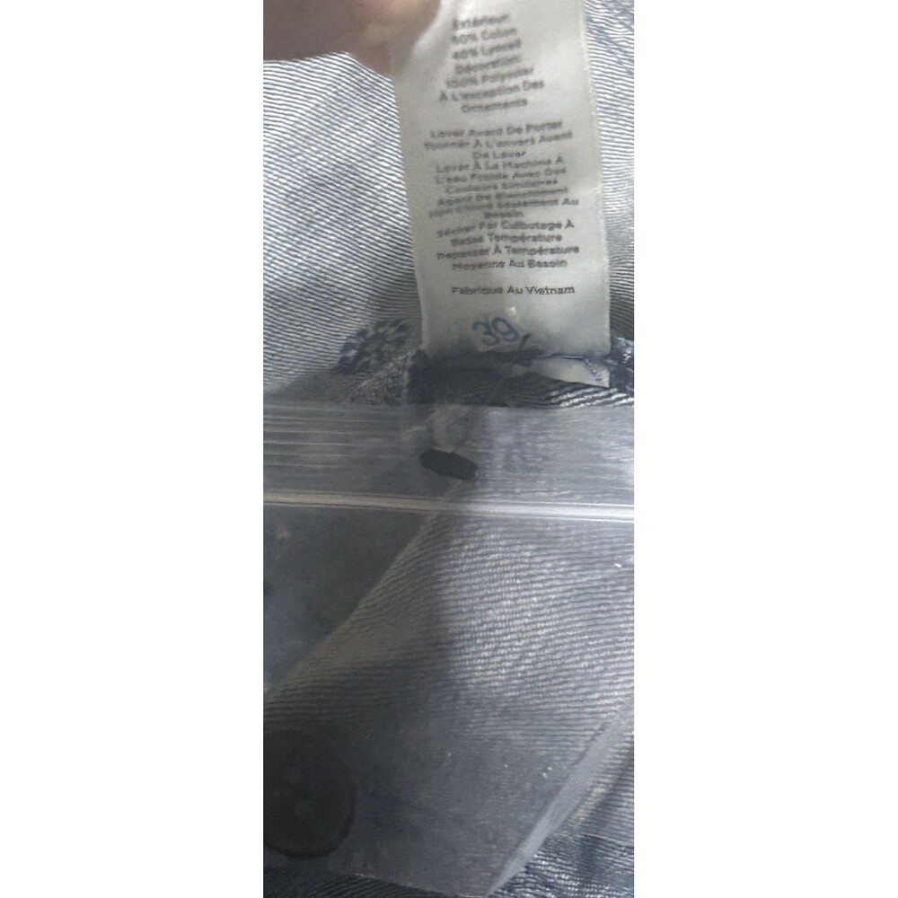 Talbots Chambray Skirt Embroidered Daisies Sz 8 Preppy Vacation Office Versatile - Picture 7 of 10